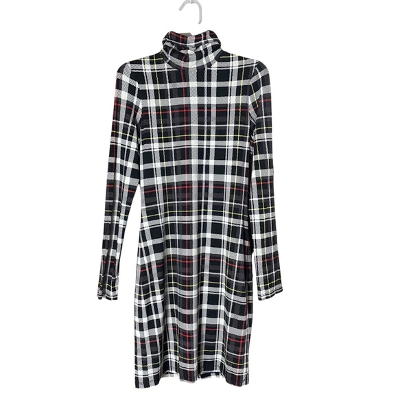 Alice Olivia Dress Women 6 Plaid Delora Turtleneck Mini Academia Preppy FLAW - Picture 1 of 12